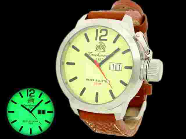 German U-Boot SWISS-BIG-DATE crown protection system T0129