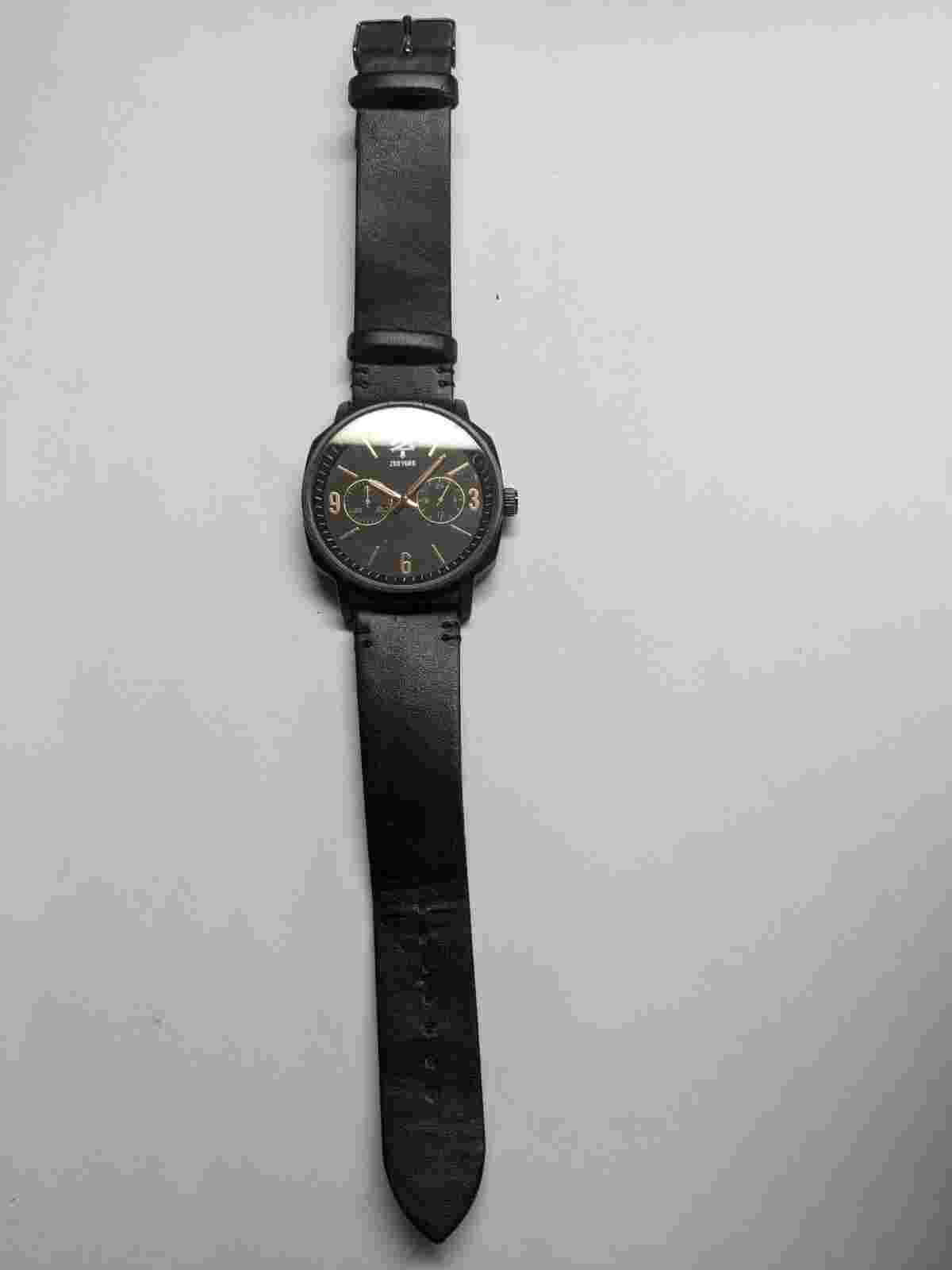 Zoo York Quartz Round Case Black Band & Face Watch New Battery 45mm