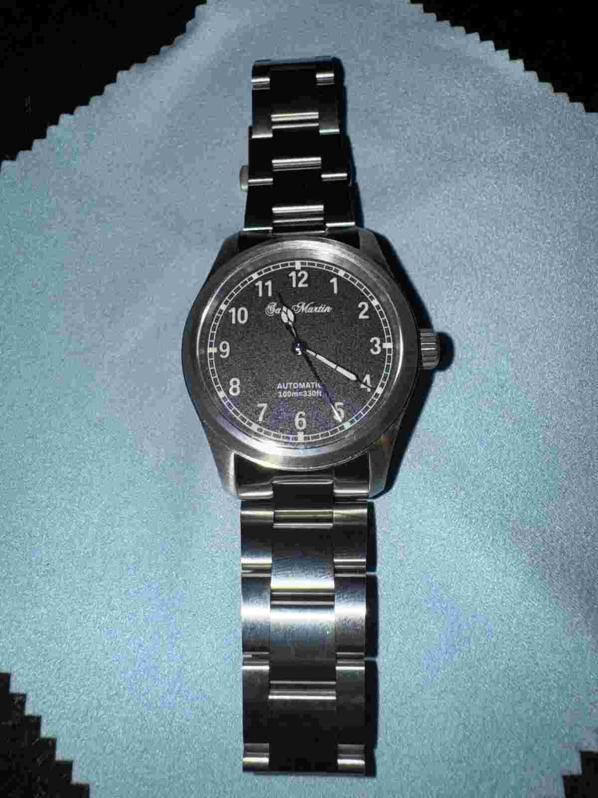 SAN MARTIN 37mm mechanical pilot watch 100 meter WR with Miyota 8215 SN034-G