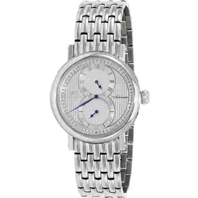 Adee Kaye Mens Mondo Silver Dial Watch AK5665-MB-RSV Stainless Steel Automatic