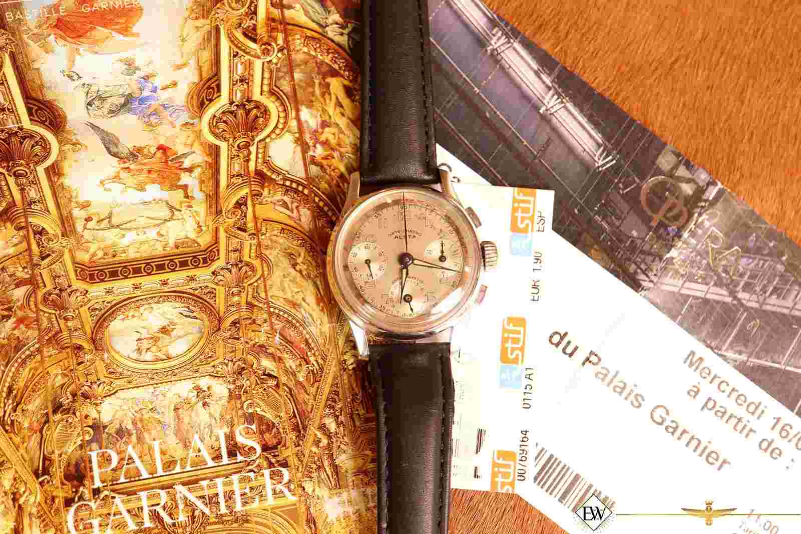 1950's Vintage Alsta Date-Chrono Watch Chronograph Landeron 159
