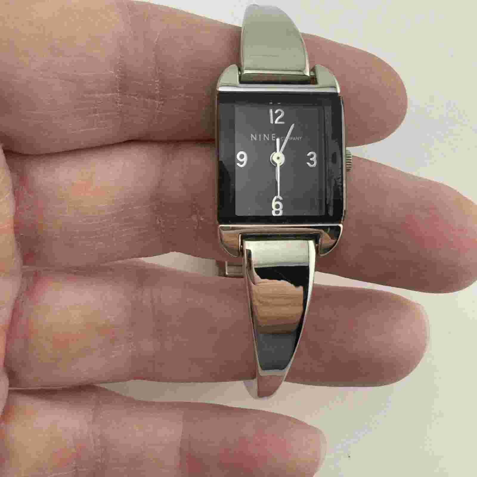Nine & Co Silver Stainless Bangle Bracelet WR Watch Womens