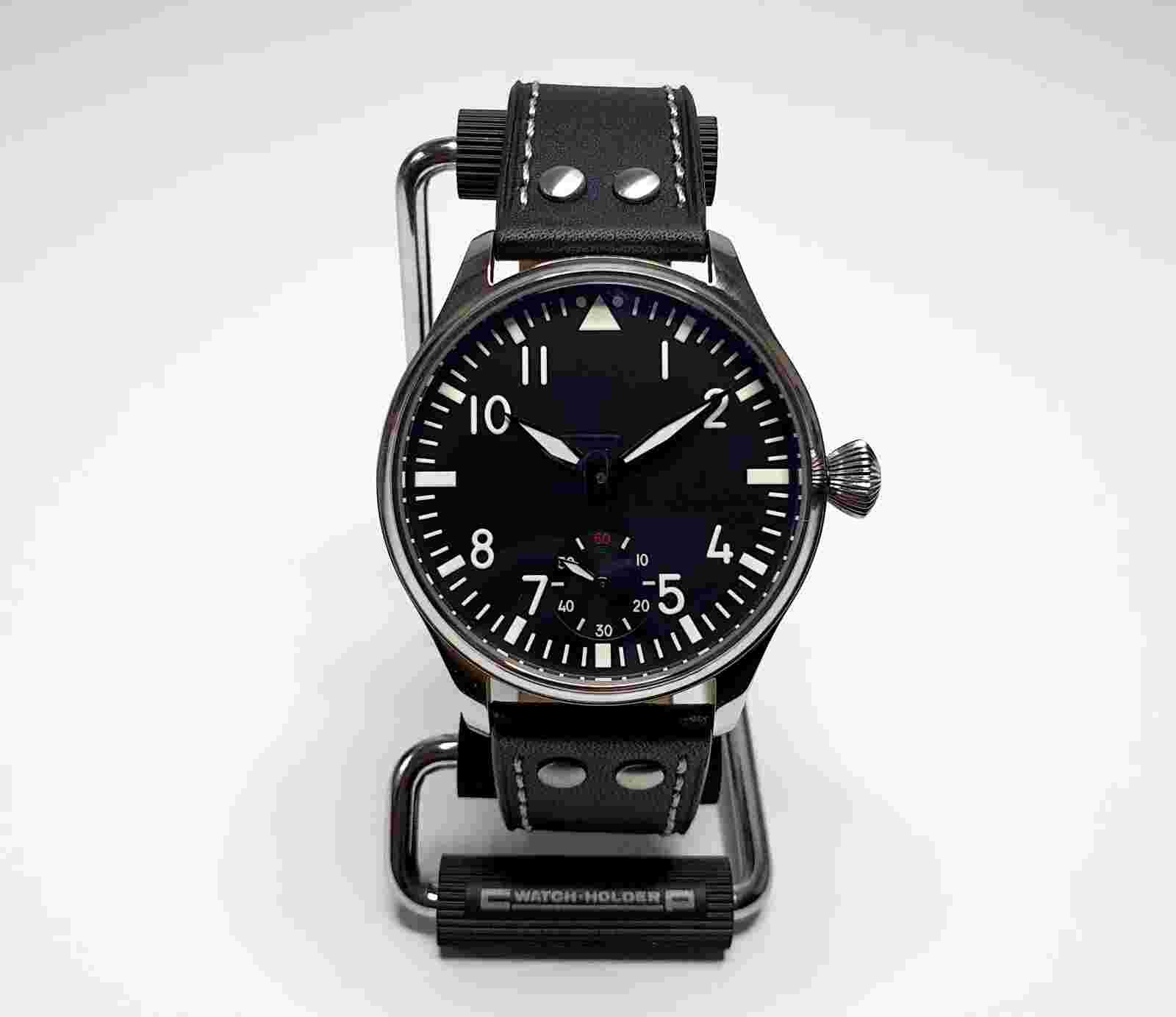 WW2 Flieger Type A Dial Black Swiss Unitas 6498 Homage Mens Watch Serviced