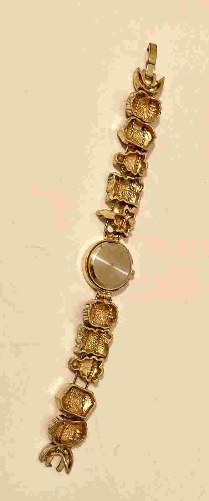 Jennie B Quartz Gold Plated Ladies Christmas Wrist Watch w/Sliding Charms