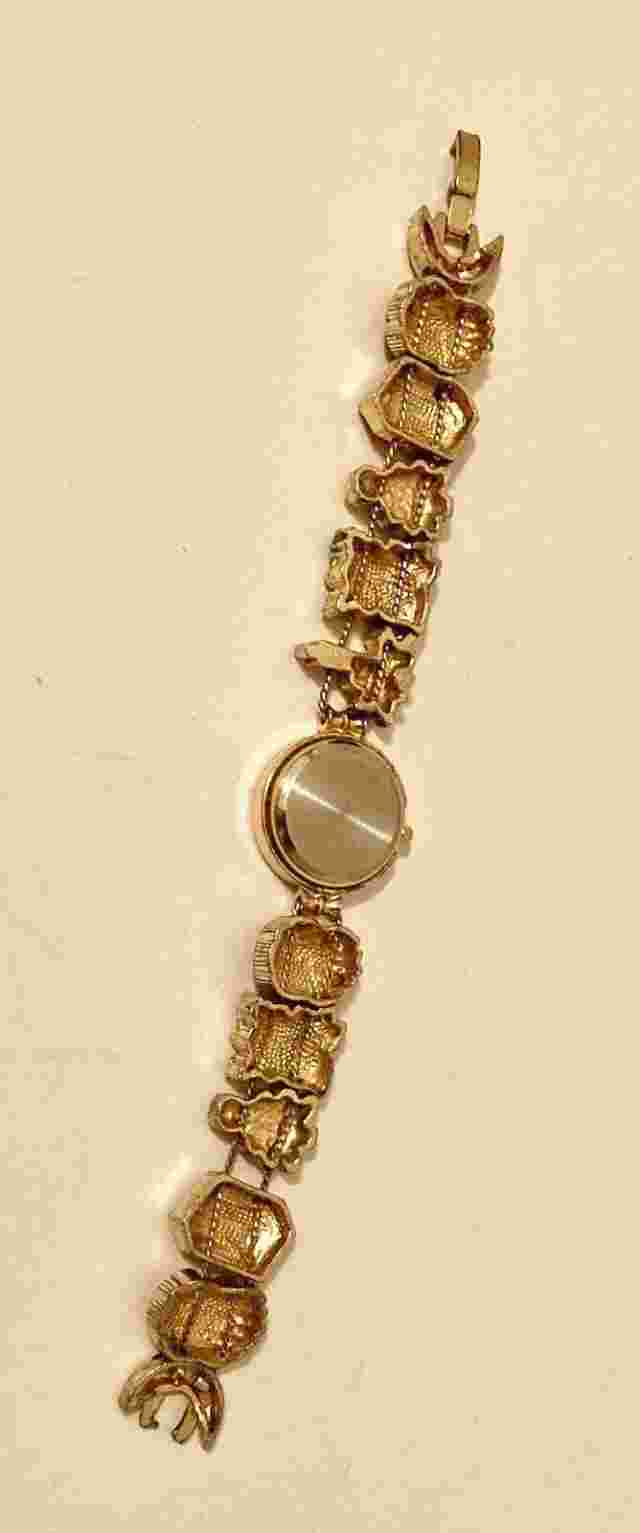 Jennie B Quartz Gold Plated Ladies Christmas Wrist Watch w/Sliding Charms