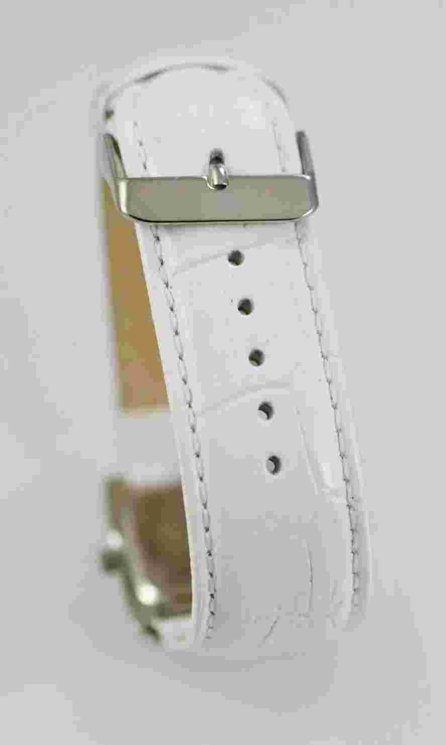 LEI Watch Womens Red Stainless Steel Silver Water Res Batt White Leather Quartz