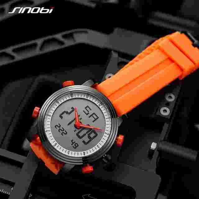 SINOBI Unisex Digital Running Chronograph Silicone Watch Waterproof Sport Diver