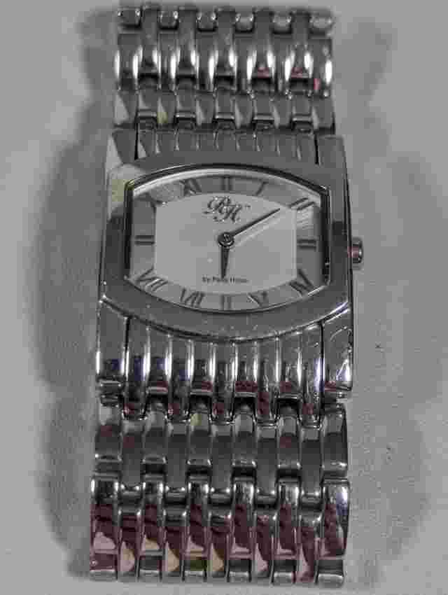 Womans Paris Hilton PH Silver Tone Dial Stainless Steel Bracelet Band Watch