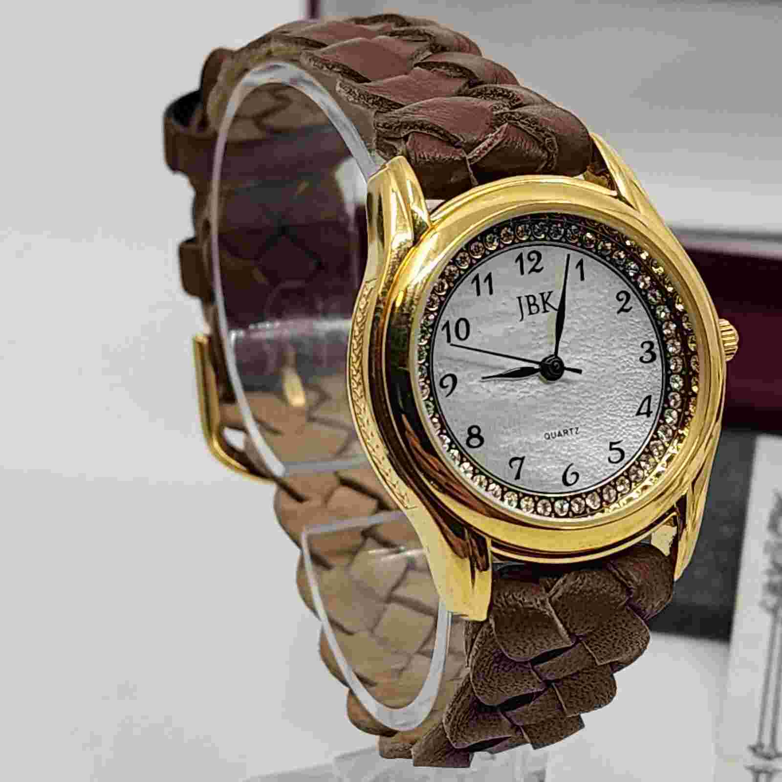 Camrose & Cross JBK Gold Tone Watch Faux Diamond Bezel Box COA New Battery