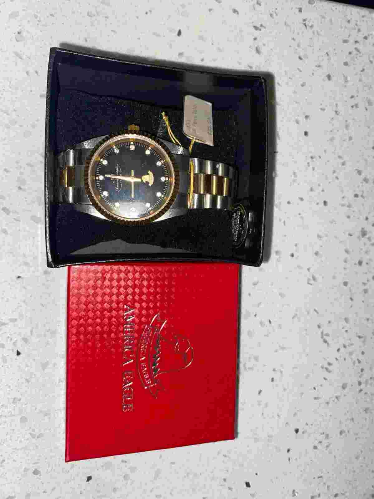American Eagle Unisex Silver/Gold Standard Watch New Battery NIB WE SHIP FAST