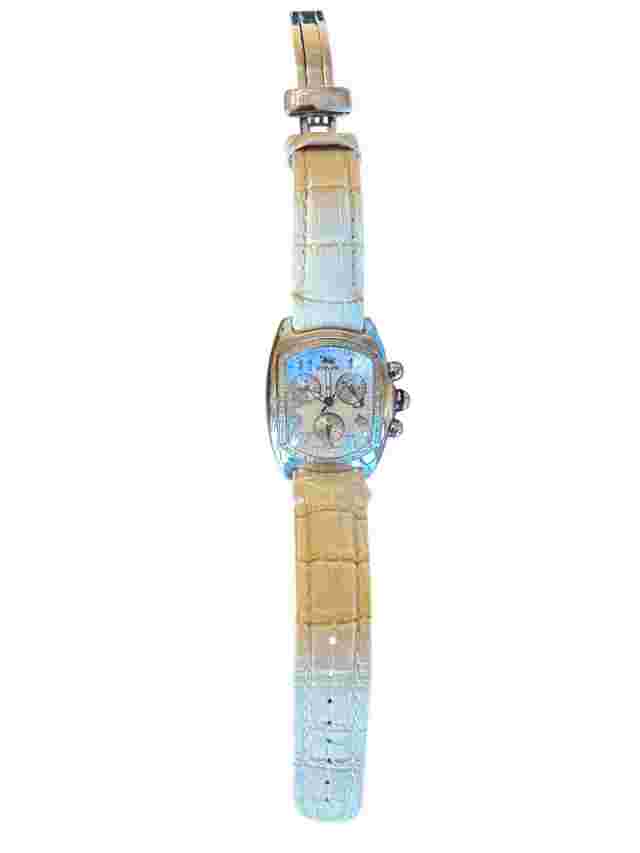 Authentic Stainless Steel Silver Ice Link Watch With 38 Diamonds Carlton  Model