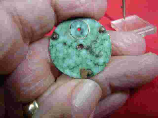 ANTIQUE POCKET WATCH DIAL NICE HAMPDEN 26mm PART OR REPAIR! c7