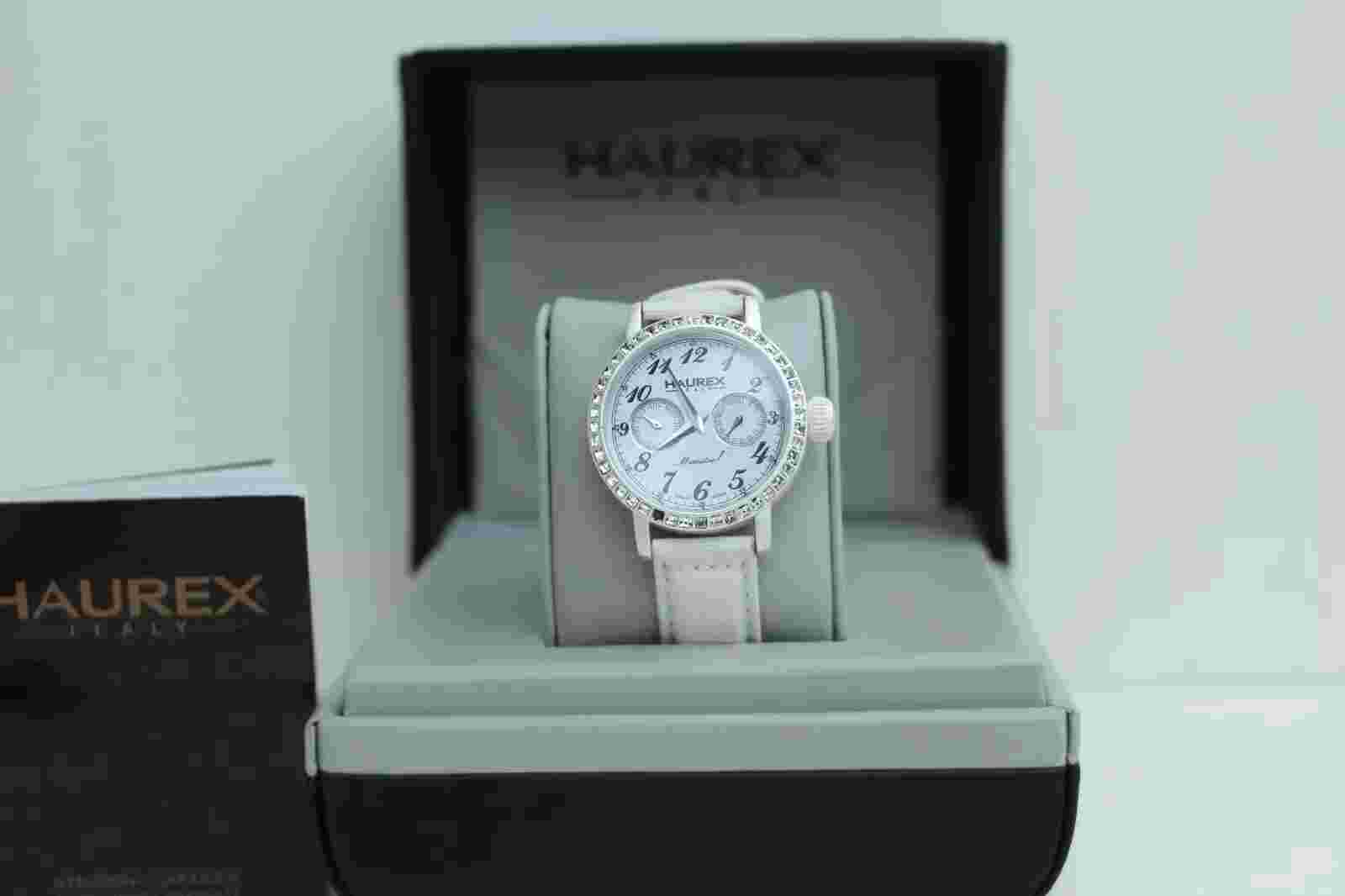 Haurex Italy Luxury Women's 6W343DW1 Maestro R White Dial Crystal Watch