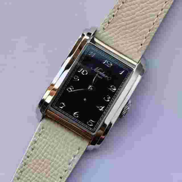 MERKUR Men Automatic Watch 30*43mm Retangle Mechanical Wristwatch NH05 Blue Dial