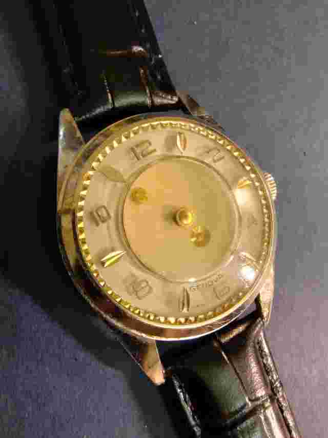 Mens GENOVA 1970s Swiss Made 1 Jewel MYSTIC DIAL Jewel Box Wind Up Wristwatch