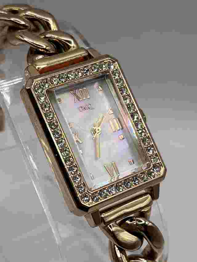 DMQ Women's Quartz Watch Rose Gold Rhinestone Bezel MOP Dial- New Battery
