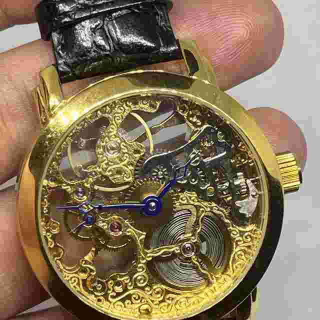 Goldtone Skelenotized Hand-wind 17 Jewels Daniel Steiger Mens Watch.  R