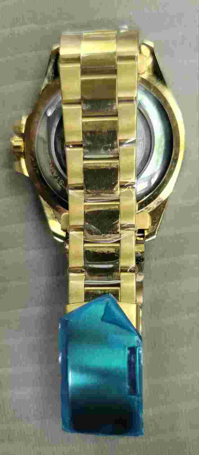 Tevise Mens Homage Automatic Watch Mechanical Date Designer Stainless Steel Gold