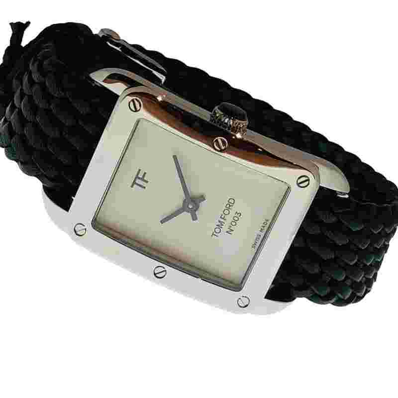 TOM FORD TF0120267289 N.003 MEN'S WRISTWATCH SS/GENUINE BELT DIAL COLOR: WHITE