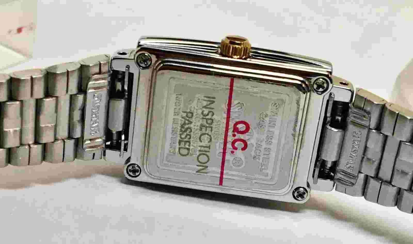 Swistar 559584L Ladie's Precision Quartz Black Dial and Silver 2 tone Watch
