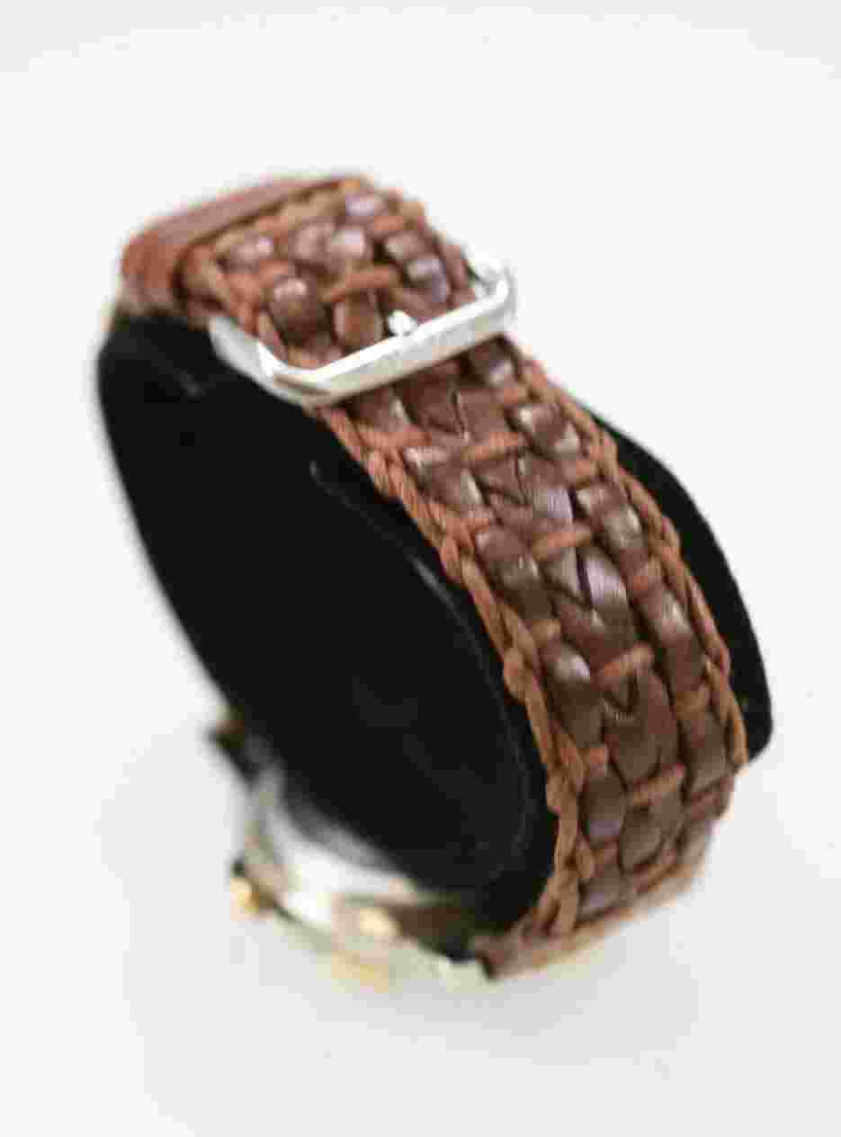 Sierra Club Watch Men Stainless Steel 30m Brown Leather Date White Quartz