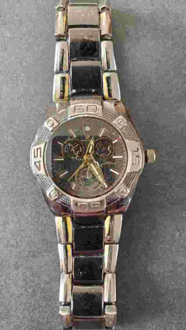 Charles LaSalle Model 5069L Ladies Wristwatch Original Band Black w/Gold Hands