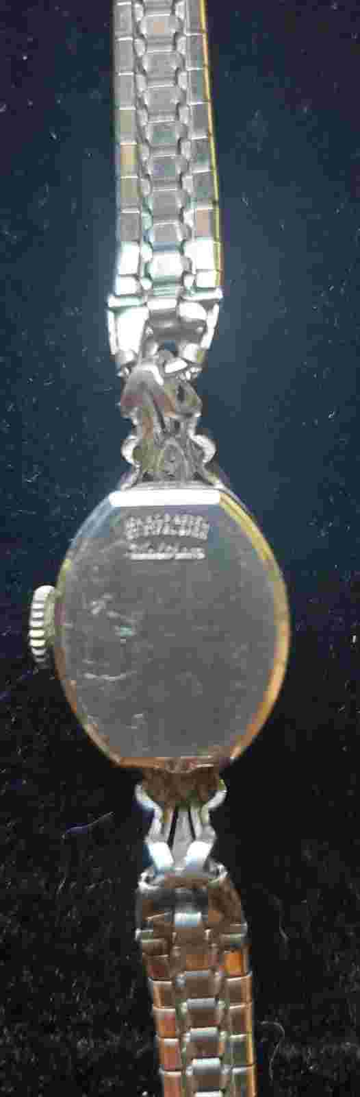 Vintage Waltham ladies 10K and diamond wrist watch.  In good condition