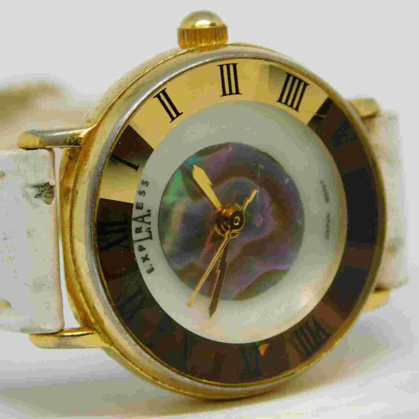 L.A. Express LAX183 Genuine Leather Quartz Analog Women's Watch New Battery