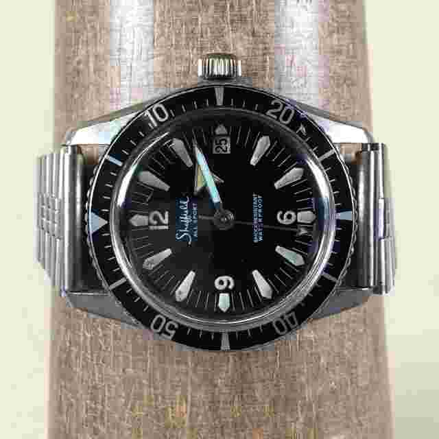 Sheffield Men Date Countdown Bezel Silver Tone 36mm Mechanical Wind Watch 7 1/4"