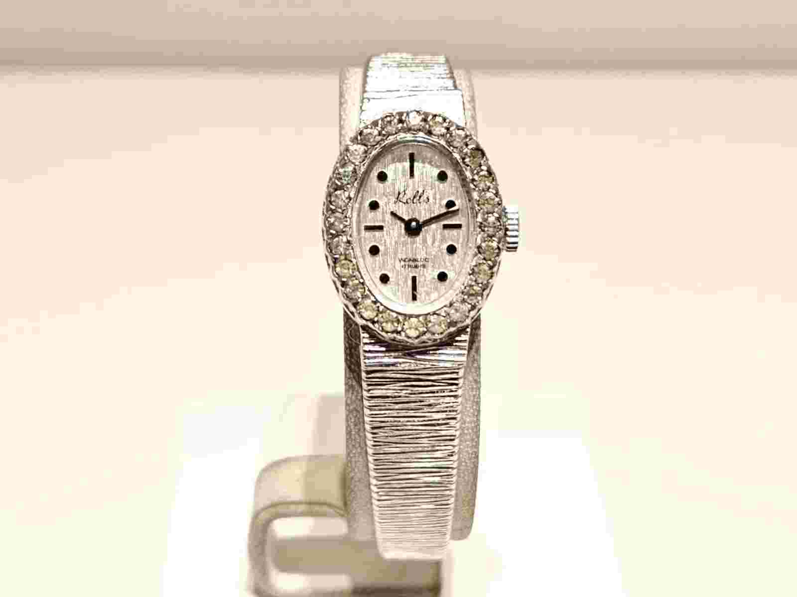 VINTAGE RARE LUXURY LADIES SWISS MECHANICAL WATCH BRACELET "ROLLS" WITH STONES
