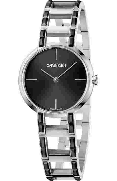 Womens Watch CK CALVIN KLEIN CHEERS K8NX3UB1 Stainless Steel Black SWISS MADE