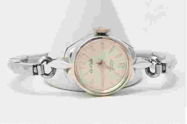 CLEAN WORKING Womens VTG LaSalle Watch Mechanical Wind-up Germany Silver Tone 7J