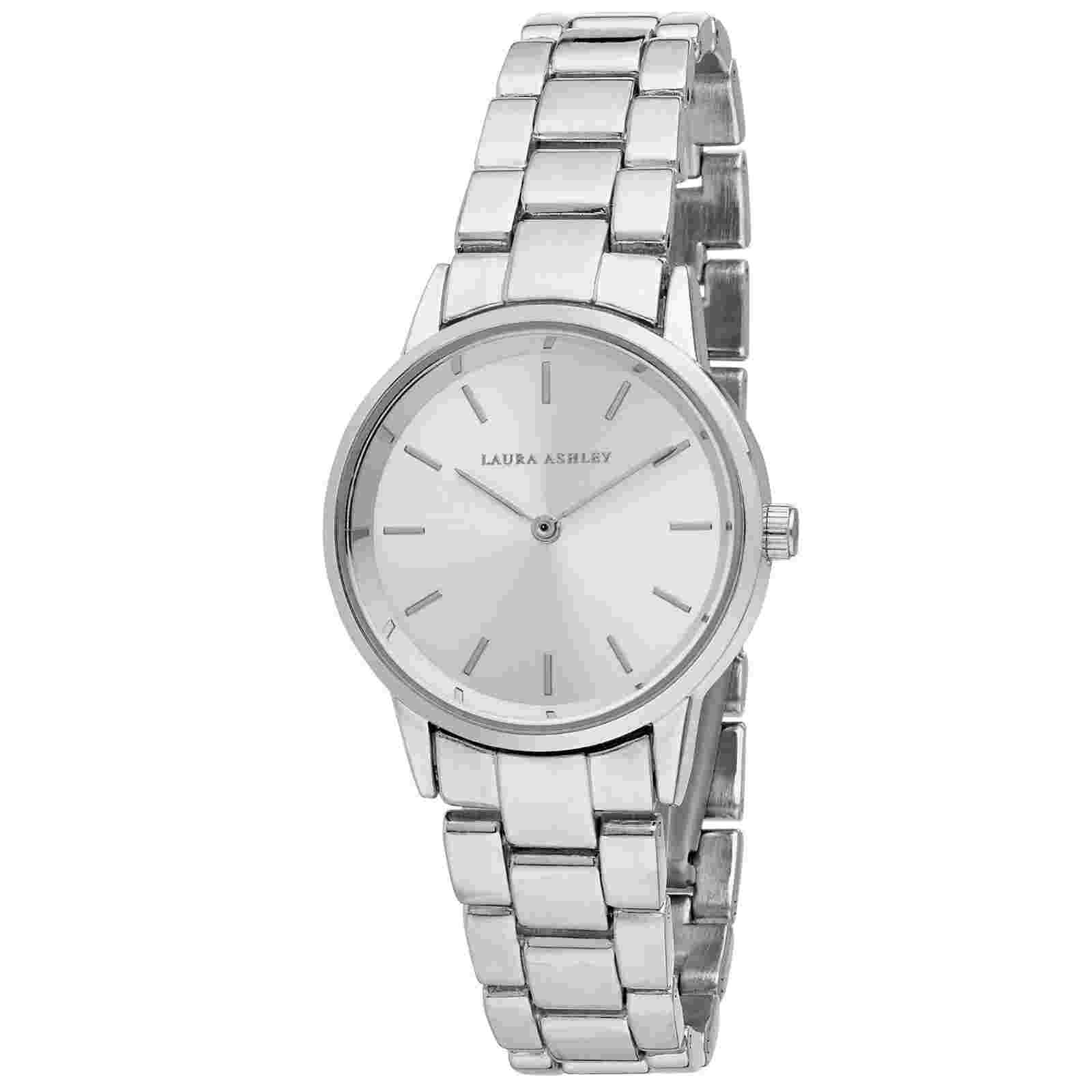 Laura Ashley Women's 32mm Sunray Dial Matte and Shiny Link Bracelet Watch