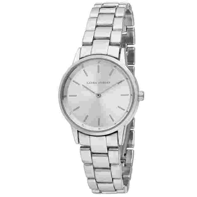 Laura Ashley Women's 32mm Sunray Dial Matte and Shiny Link Bracelet Watch