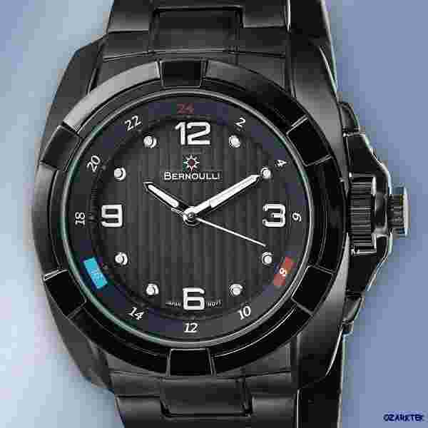 BERNOULLI  Black IP PYXIS Watch w/ Military time chapter ring
