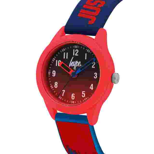 Hype Kids Blue and Red Paint Drip Silicone Strap Watch HYK011UR