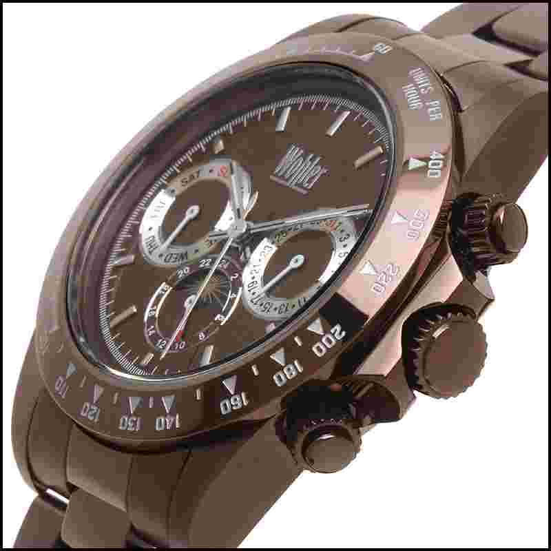 WOHLER HEGEL MENS AUTOMATIC LUXURY BROWN IP SS WATCH NEW $1495