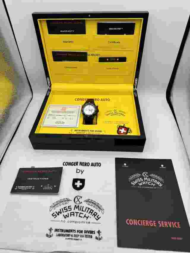 CX Swiss Military Conger Nero Auto Chrono! LIMITED EDITION #76/100! *FULL SET!*