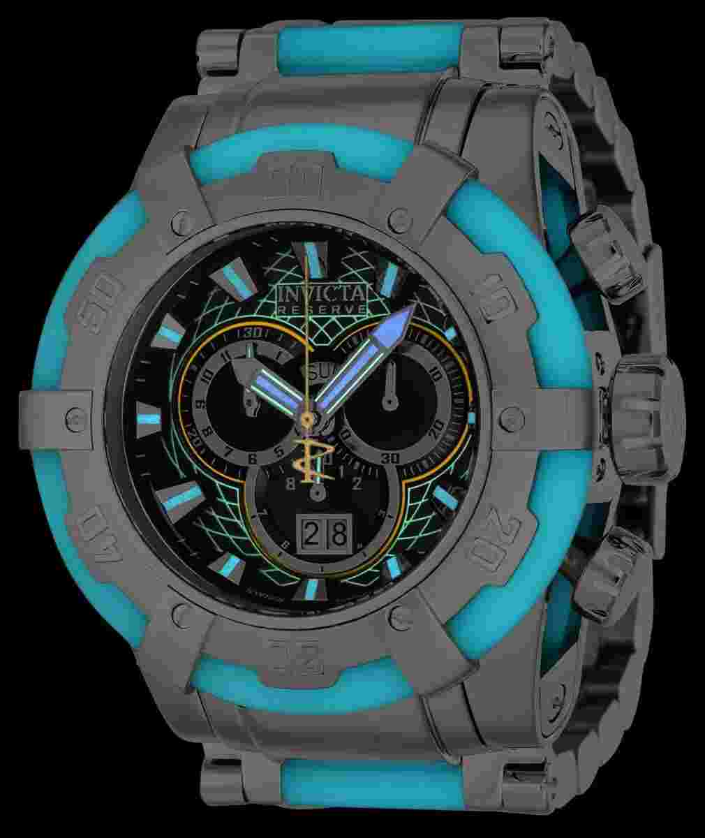 *Scratches Invicta Reserve Hyperion Men's 53mm LARGE Luminous Chrono Watch 37334
