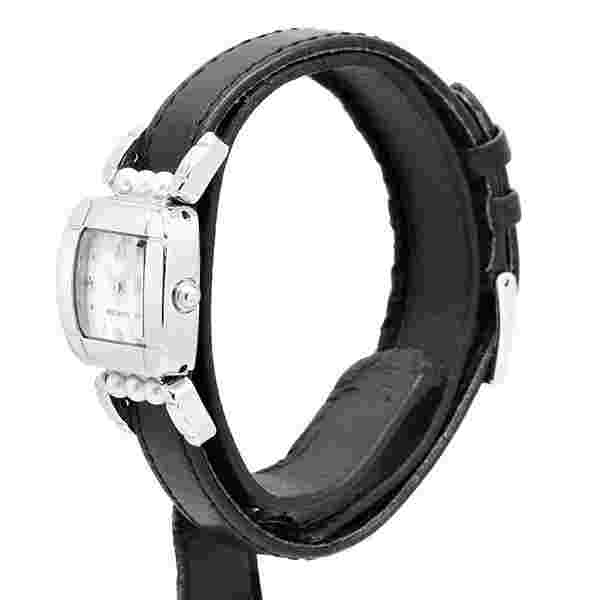 Women WristWatch Mikimoto 6P Pearl White Shell Dial Ss/Leather Ladies Quartz 19