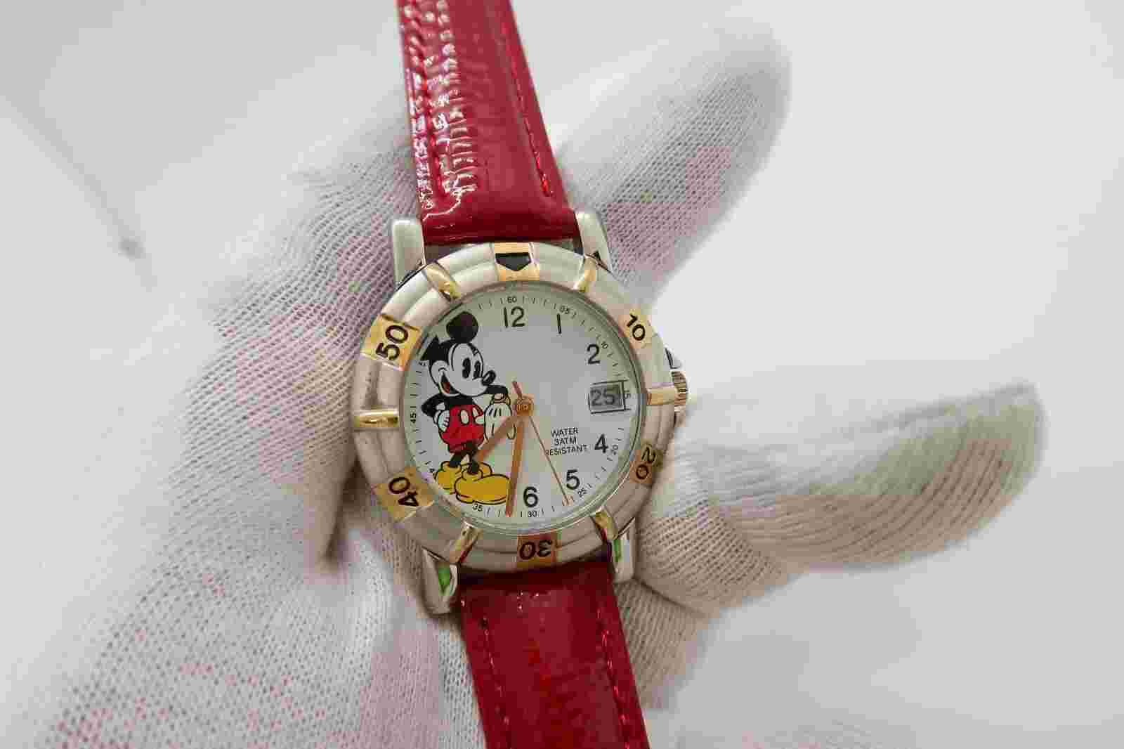 MICKEY MOUSE, Time Works, Dive Watch, Day, Red Band Cool, Unisex/Kids WATCH, 190