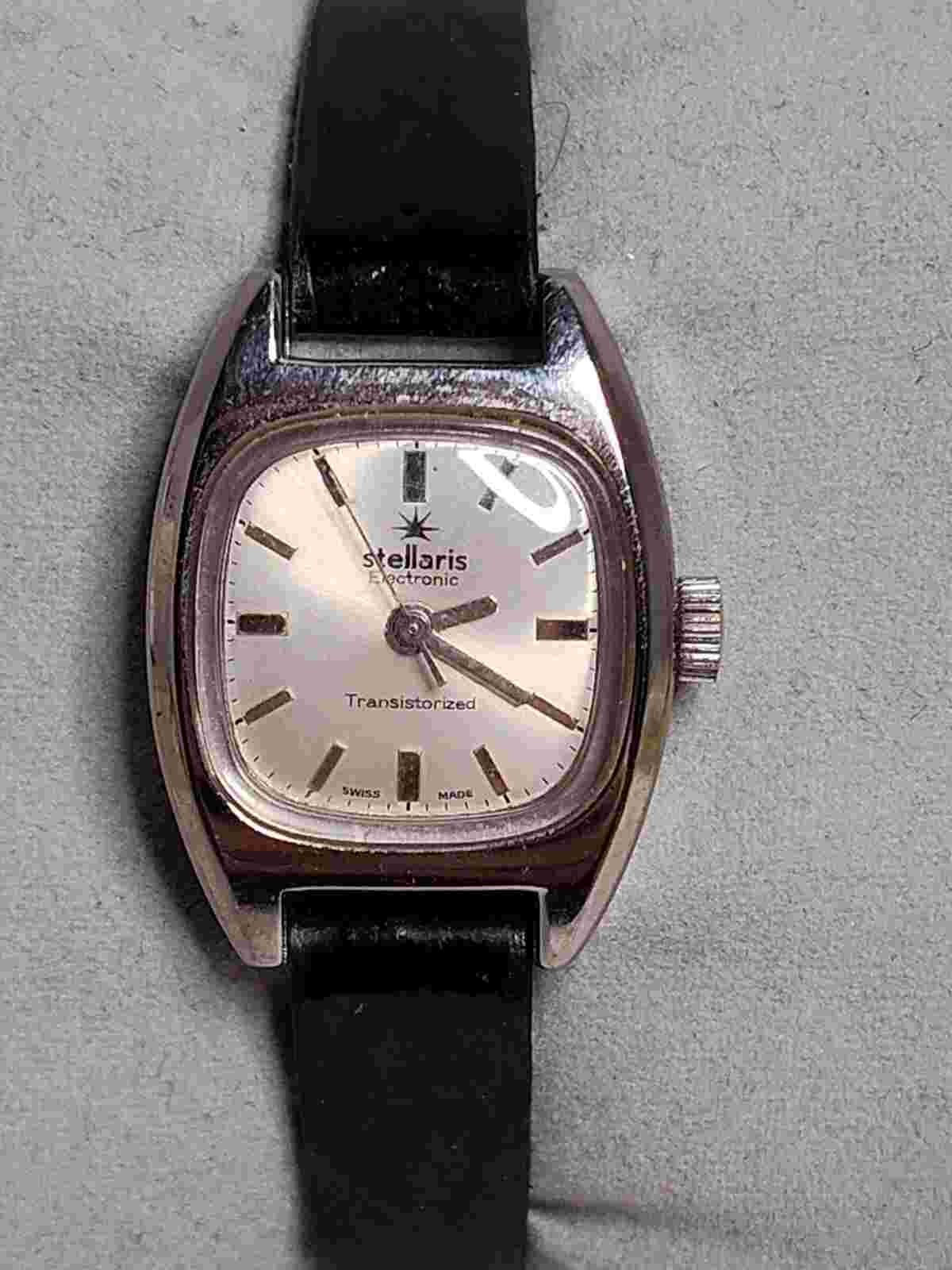 Stellaris Electronic Transistorized Ladies Watch Swiss Made Vtg