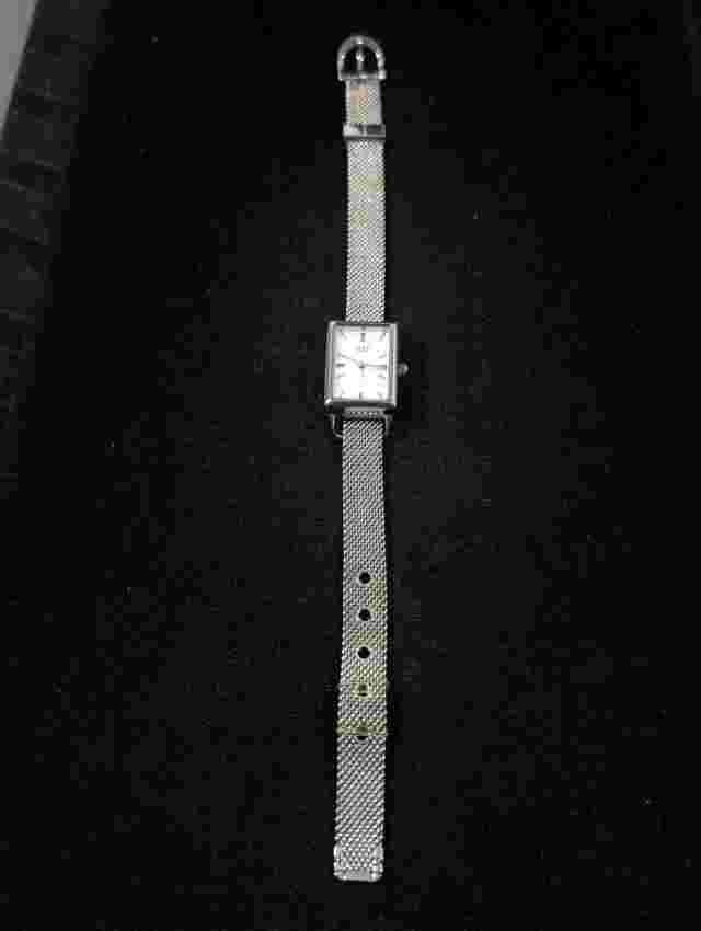 Keep Collective Womens Silver Tone Mesh Chain Watch MOP Dial 7 inch