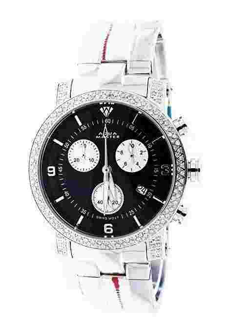 Aqua Master Steel Band 1.75ct 37mm Round Diamonds Watch
