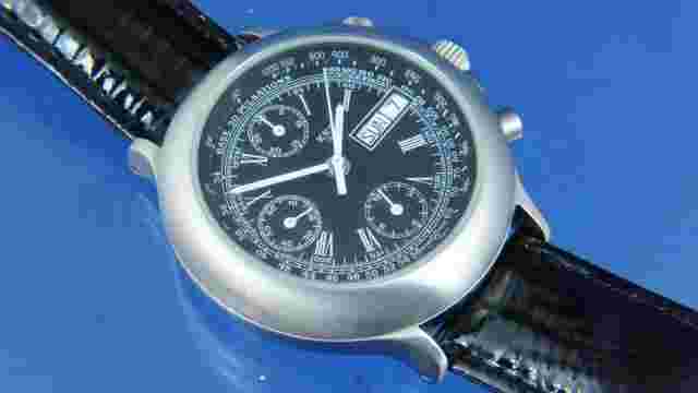 Vintage Rare Zeno Automatic Chronograph Watch Valjoux 7750 Watch NOS 1980S