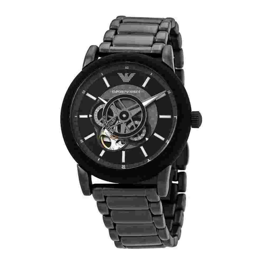 Emporio Armani Black Gunmetal Stainless Automatic Men's Watch Luigi AR60010
