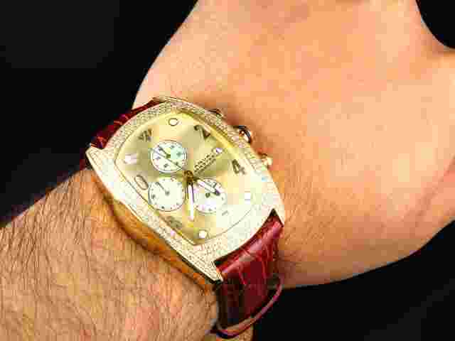 New Aqua Master Joe Rodeo Yellow Gold W 42 Bubble Genuine Diamond Watch 2.5 Ct