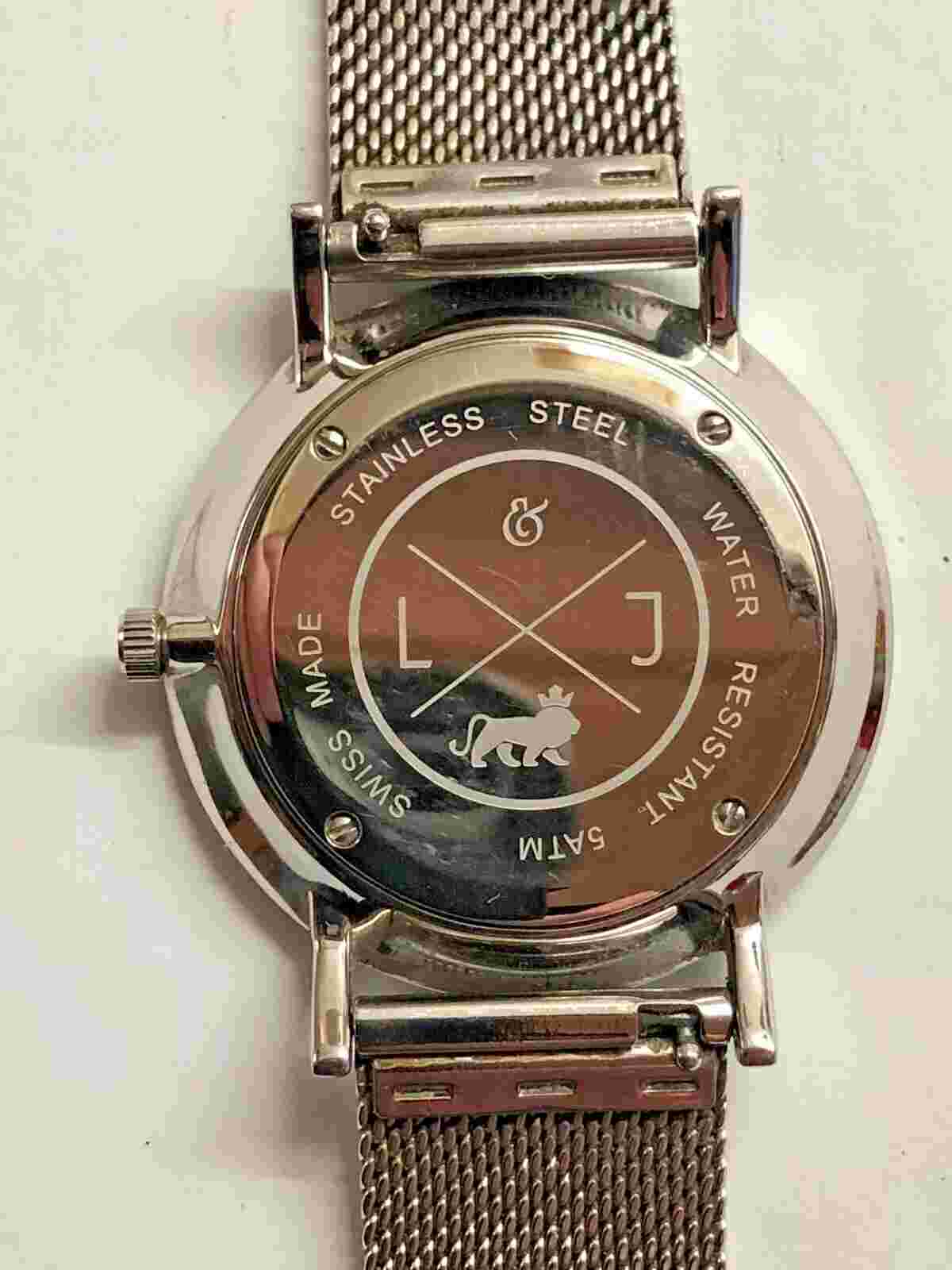 Larsson Jennings Lugano Stainless Steel Swiss Made Quartz Watch, New Batt.