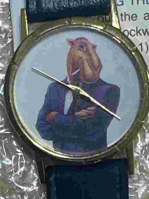 Vintage Joe Camel Club Watch Unisex Gold Tone With Black Leather Band