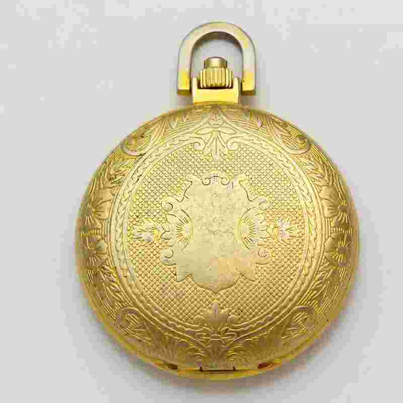 Colibri Quartz Date 41mm Gold Tone Hunting Case Pocket Watch